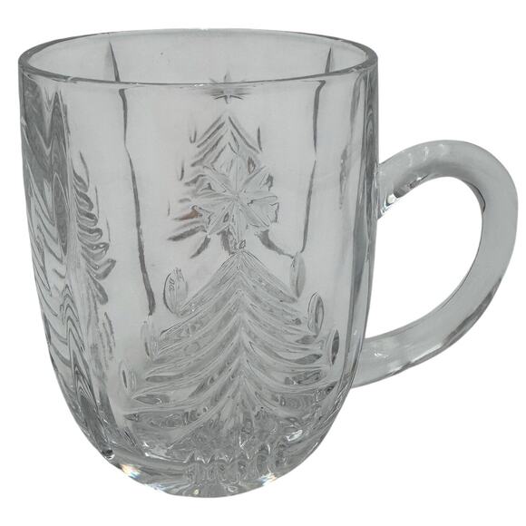 Vintage Mikasa Christmas Tree Cut Crystal Mug - Picture 1 of 6